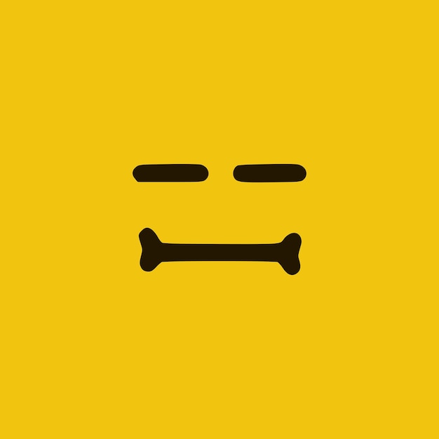 Sad emoticon in doodle style