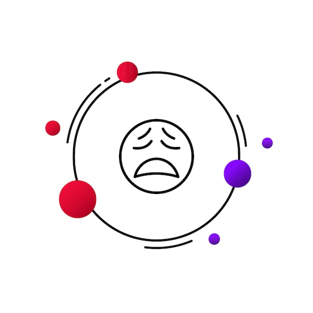 Sad emoticon line icon emoji crying upset round face emotions\
feelings smiley mood concept vector line icon for business and\
advertising