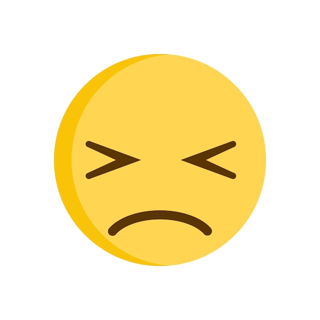 Vector sad emoticon regret emoji vector icon