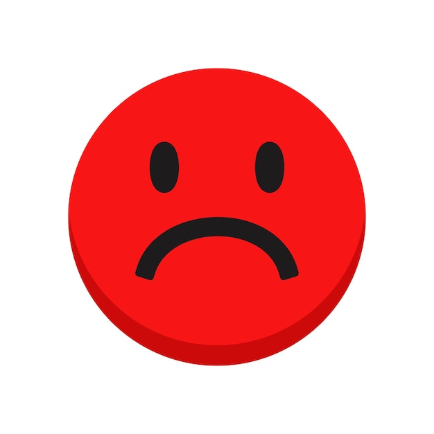 Sad face emoji isolated on white background