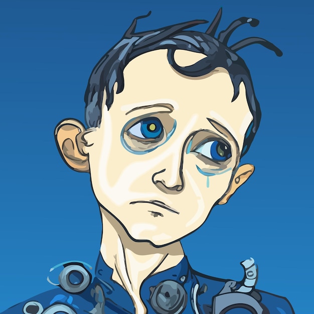 Vector sad face illustration vector