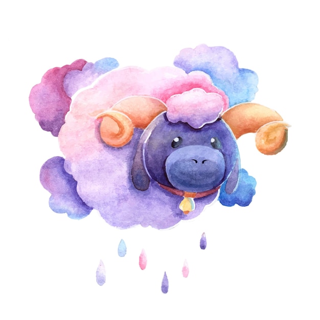 Sad lamb as a cloud