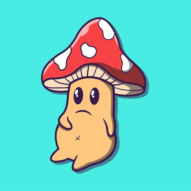 sad mushroom cartoon