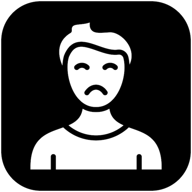 ライフスタイルのアイコンセットの悲しいベクトルアイコンのイラスト