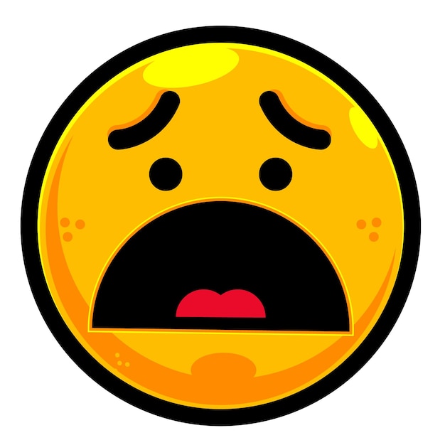 sad worried emoji yellow vector ilustration