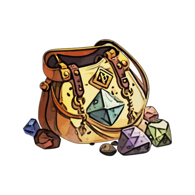 Vector saddle bag gold diamonds watercolor vector illustration