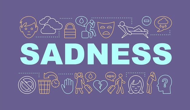 Sadness word concepts banner