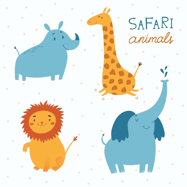 Safari animals vector set