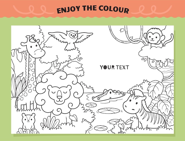safari animals wildlife coloring for kids