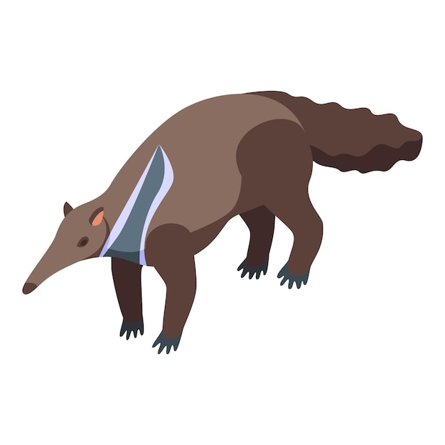 Vector safari anteater icon isometric vector child animal animal mammal