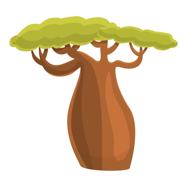 Vector safari baobab pictogram cartoon van safari baobab vector pictogram voor webdesign geïsoleerd op een witte achtergrond