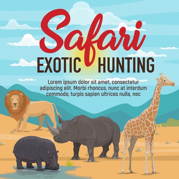 Safari exotic hunting African animals