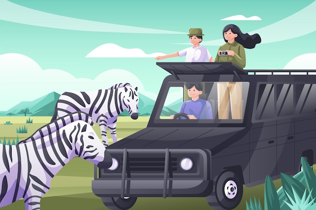 Safari-illustratie