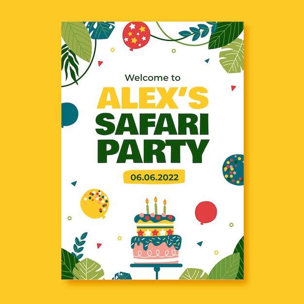 Vector safari party poster template