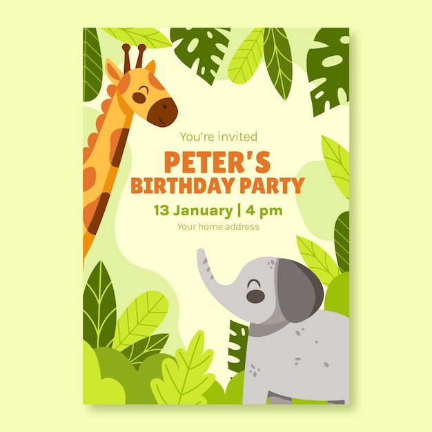 Vector safari party poster template