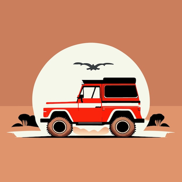 safari vector illustration flat