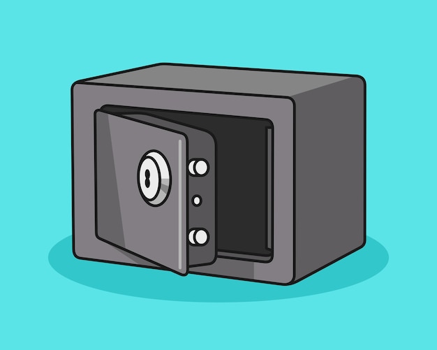 Safe box cartoon illustration