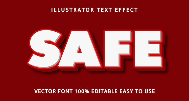 Vector safe   editable text effect