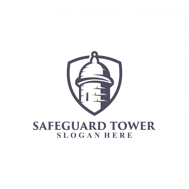 Design del logo della torre di guardia sicura