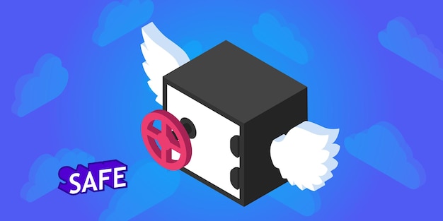 안전 아이소메트릭 디자인 아이콘 벡터 웹 일러스트 레이 션 3d 다채로운 개념