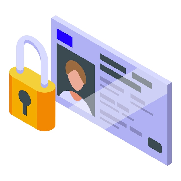 Vector safe license document icon isometric vector paper approve fail accept