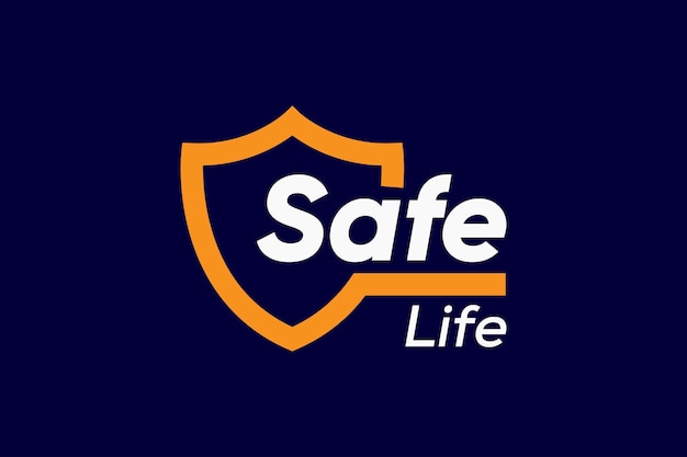 Safe life logo design vector template