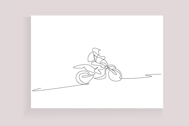 ヘルメットをかぶった安全な運転手がバイクを運転する