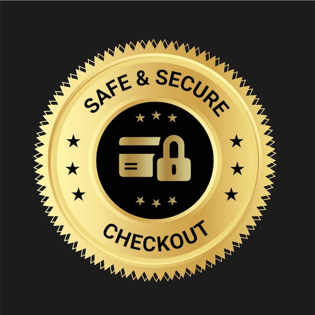 Дизайн логотипа Safe Secure Checkout и значок доверия