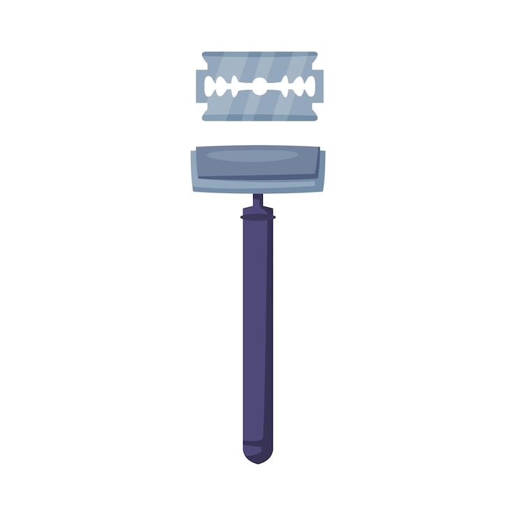 Vector safe shaver tool with blade personal hygiene hairdresser or barber shop supplies cartoon style vector illustration