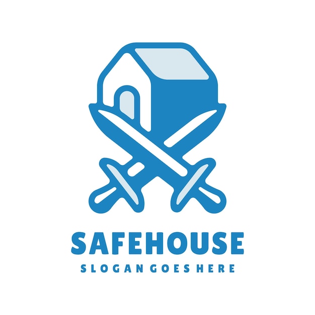 Safe sword house logo template