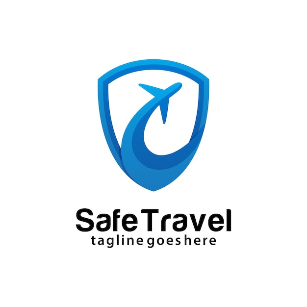 Modello di progettazione del logo di viaggio sicuro
