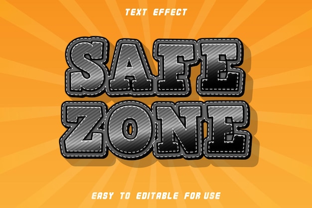 Safe zone editable text effect emboss comic style