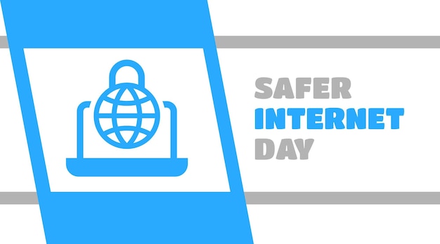 Safer Internet Day Cyber security concept sjabloon voor banner kaart poster achtergrond