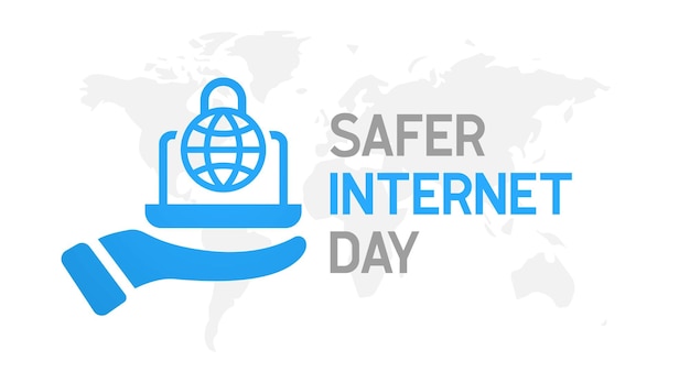 Safer Internet Day Cyber security concept sjabloon voor banner kaart poster achtergrond