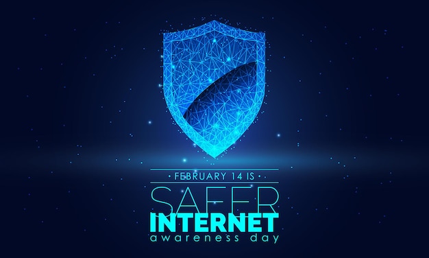 Safer Internet Day design template concept observed on February 7 Technology Vector Illustration