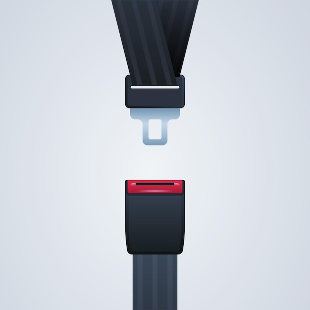 Vector safety belt and fasten your seat belt journey safety first concept flat vector illustration