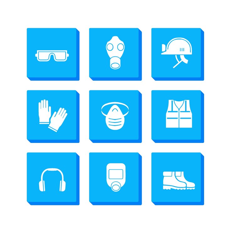 Vector safety clothes icon set