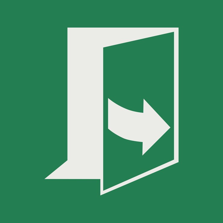 Vector safety condition sign pictogram door opens by pulling on the lefthand side iso 7010 e057