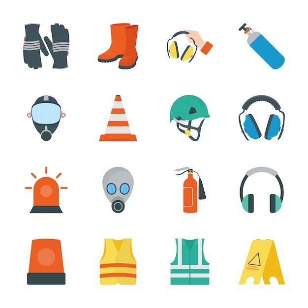 Safety equipment icons