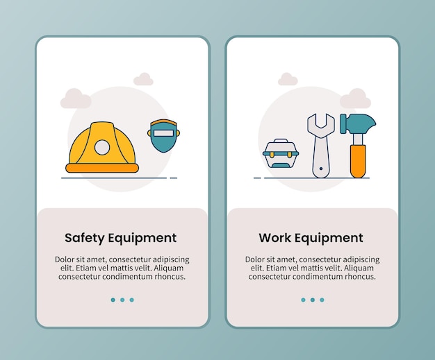 safety equipment work equipment campaign for onboarding mobile apps template