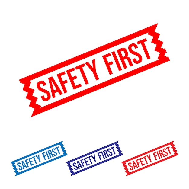 Safety First Rubber stamp Design Art Illustration