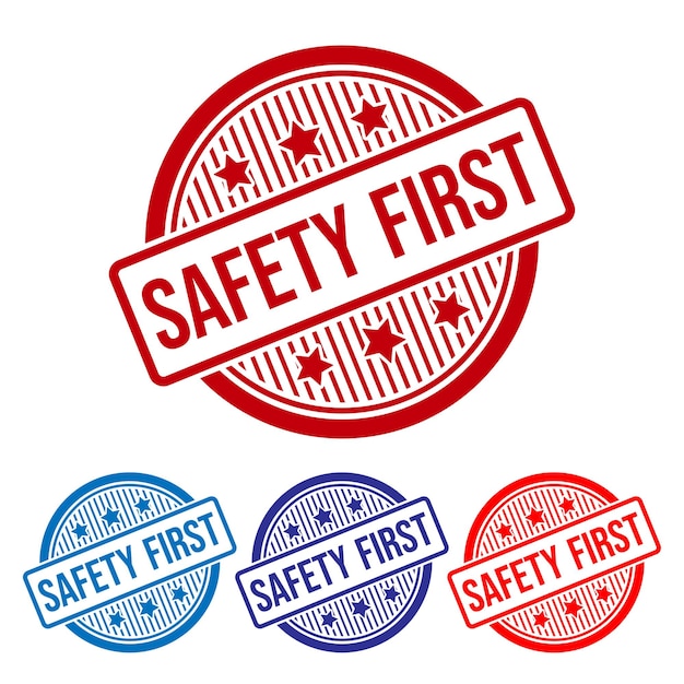 Safety First Rubber stamp Design Art Illustration