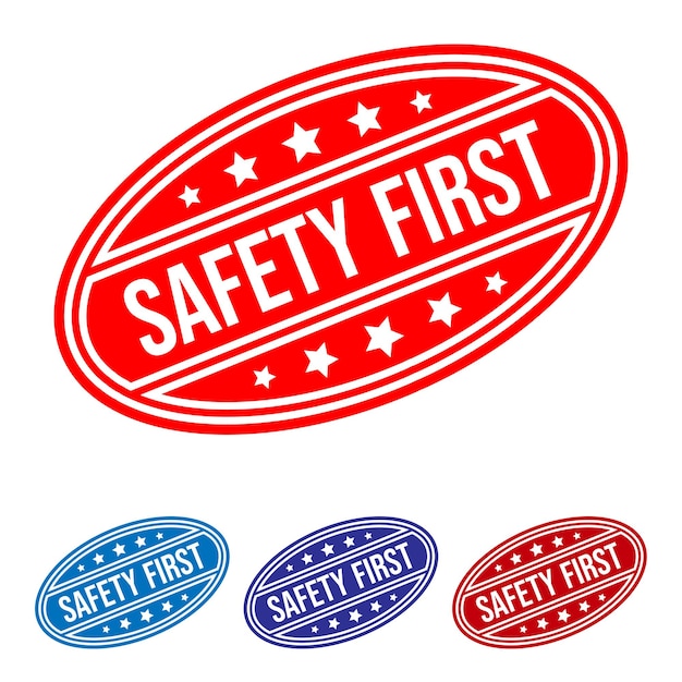 Safety First Rubber stamp Design Art Illustration