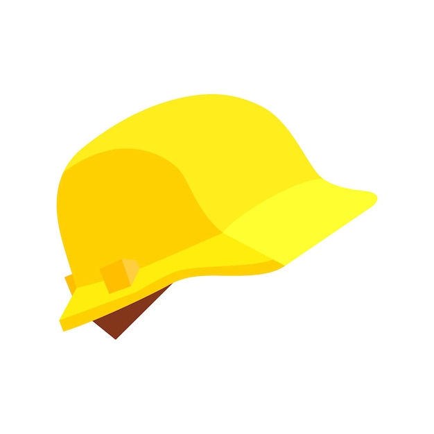 Safety helmet flat style icon on blue background Vector illustration