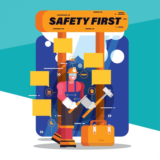 Vector safety man