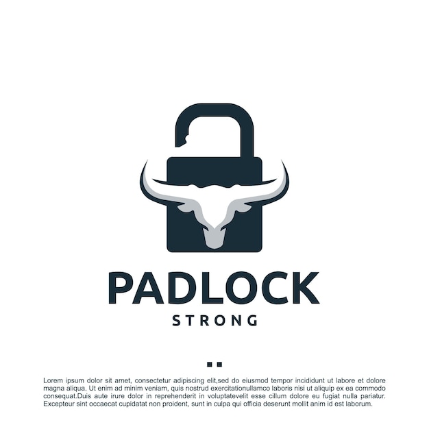 Safety padlock , strong ,logo design template