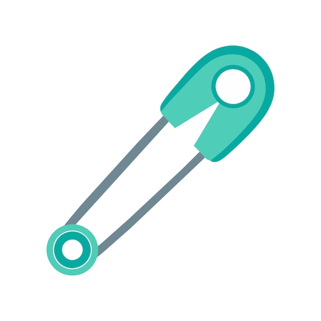 Safety pin flat vector illustration