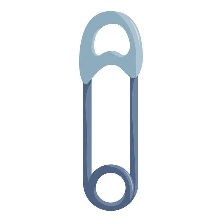 Vector safety pin icon cartoon illustration of safety pin vector icon for web