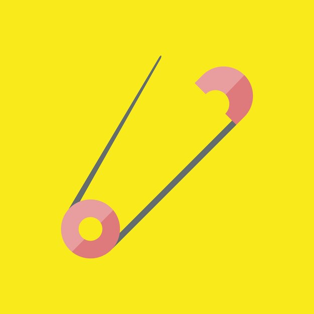 Safety pin illustrations on a yellow background