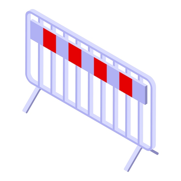 Вектор Значок дорожного барьера безопасности изометрический значок вектора дорожного барьера безопасности для веб-дизайна изолирован на белом фоне